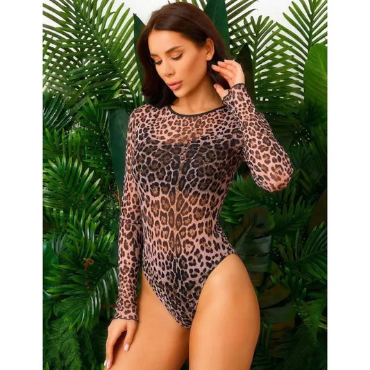Mesh High Waist Sexy Swimsuit Women Summer Bathing Suit Bikini Set Long Sleeve Swimwear Beach Swimming Suit