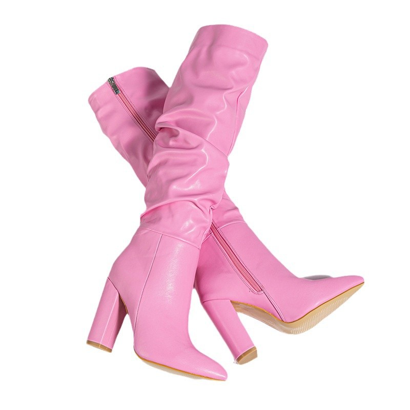 YrotiQ Strut Different Ruched Knee-High Boots