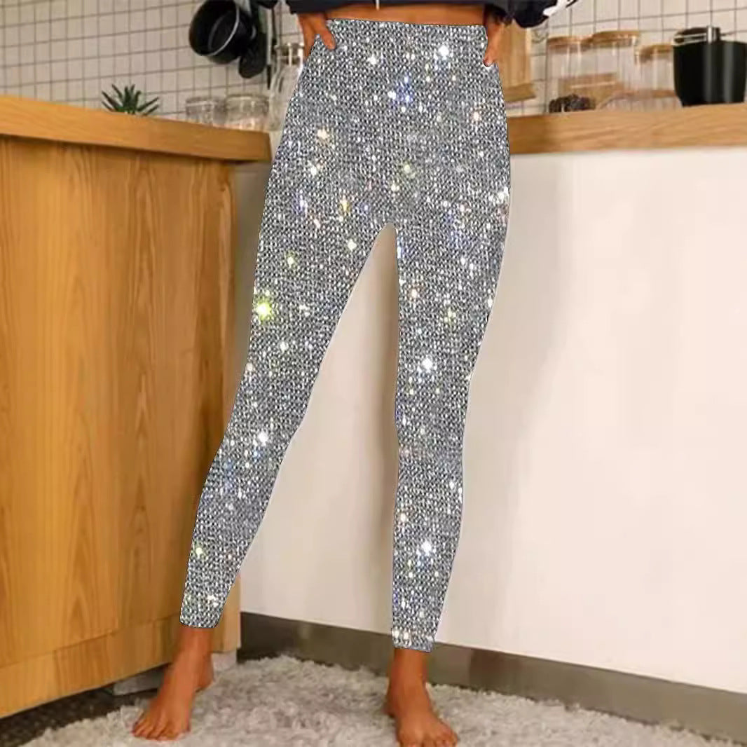 European And American Leggings Sequined Casual Outdoor Pants