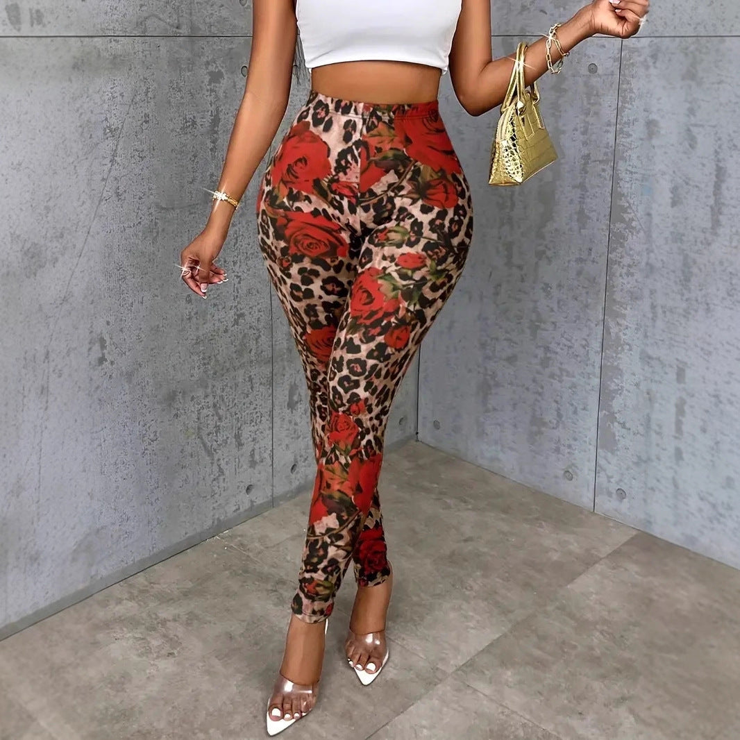 YQ Wild Rose High-Waist Leggings