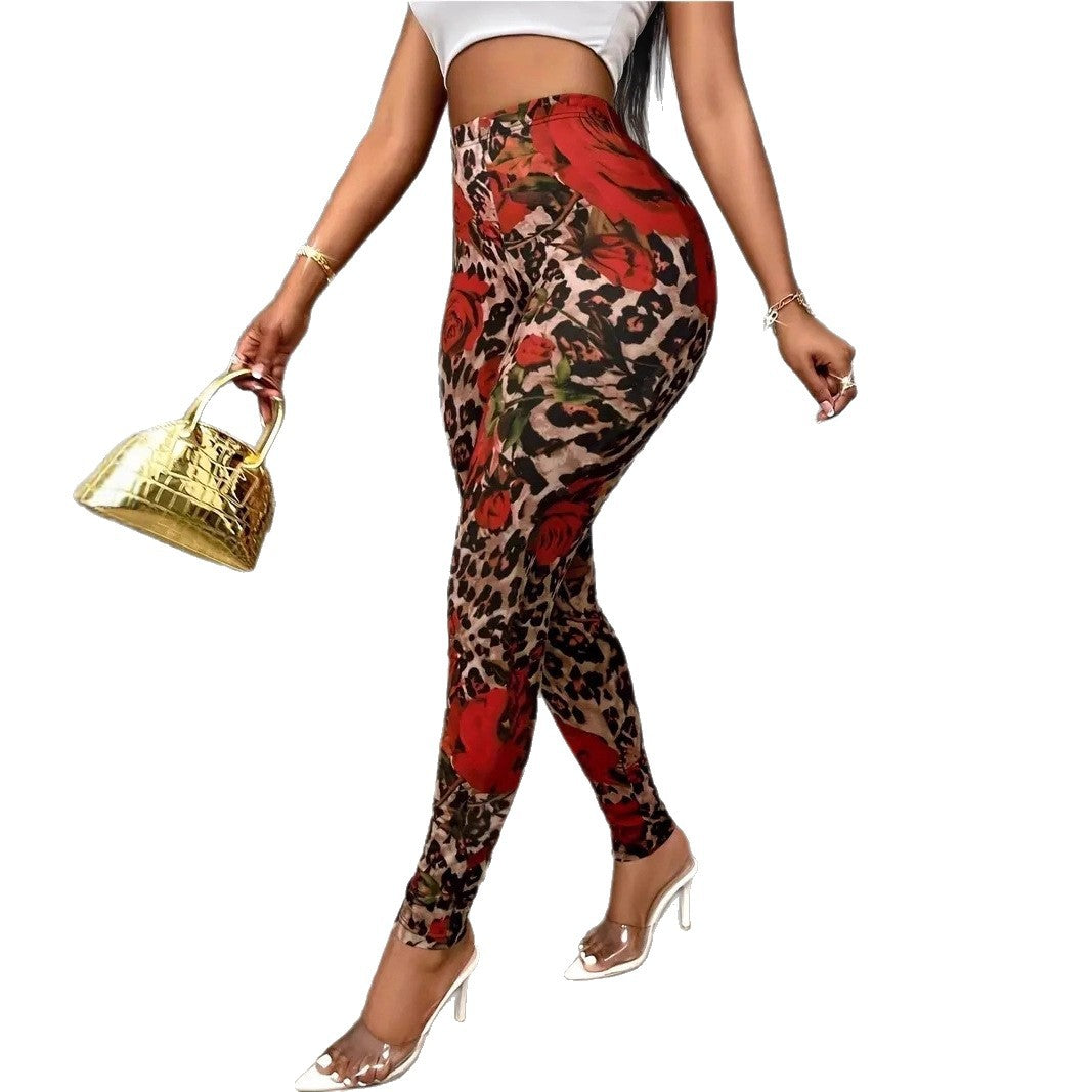 YQ Wild Rose High-Waist Leggings