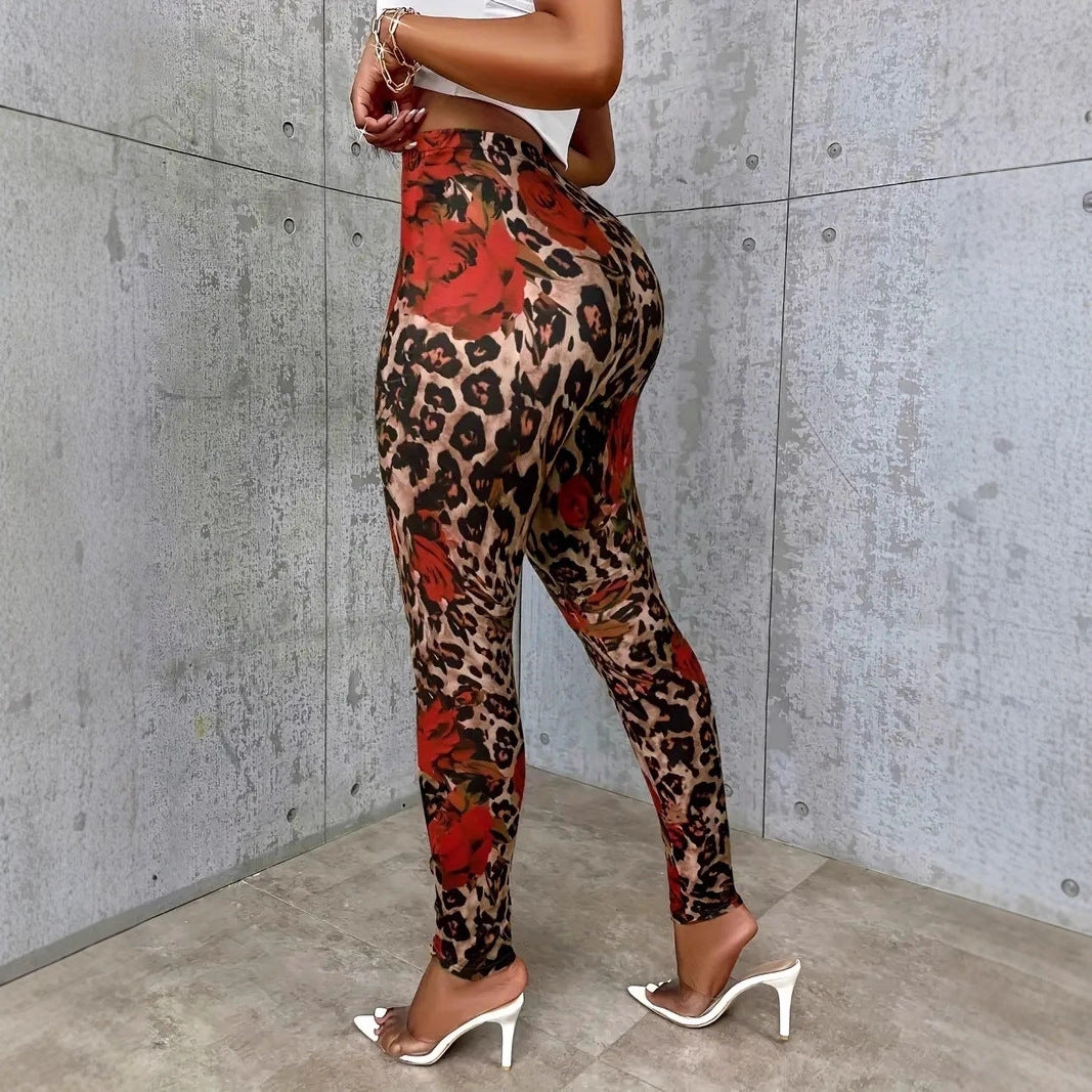 YQ Wild Rose High-Waist Leggings