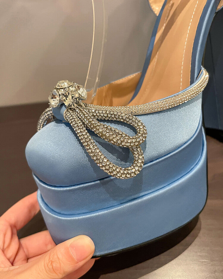 YrotiQ Diamond Darling Platform Heels